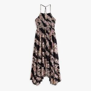 Free People Black and Pink Asymmetrical Maxi Dress! New , no tag